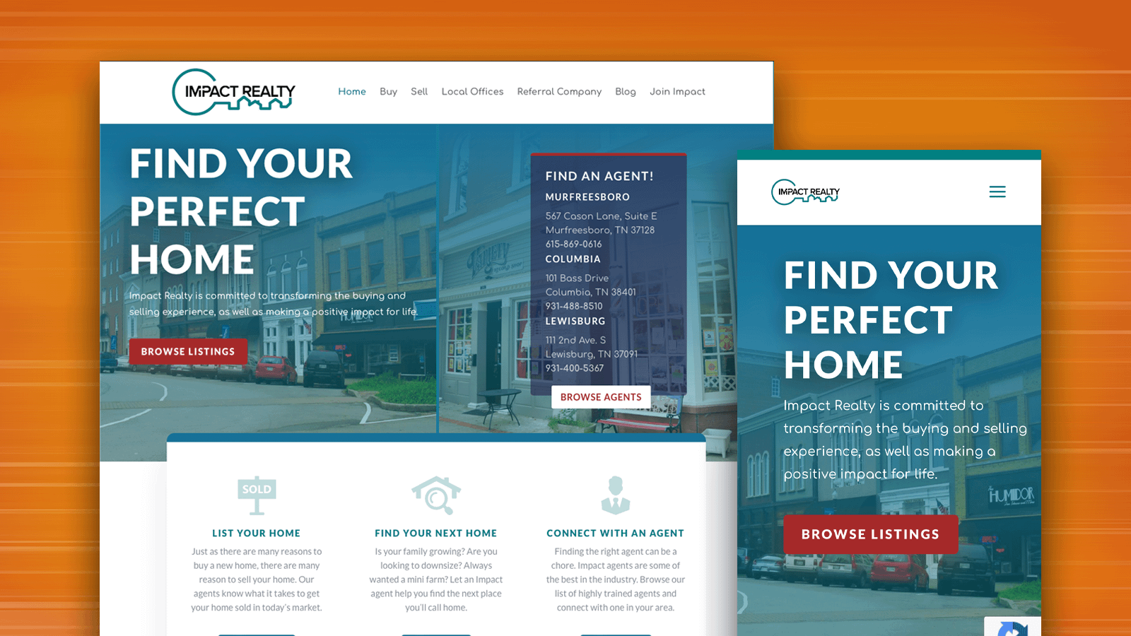 Impact Realty Website on Desktop and Mobile