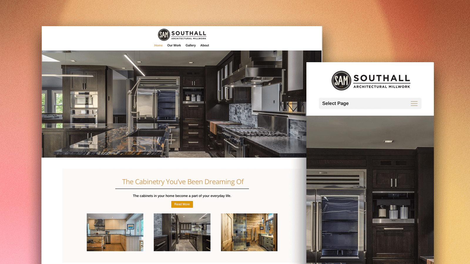 Southall Architectural Millwork Website on Desktop and Mobile